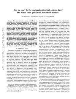 Are we ready for beyond-application high-volume data? The Reeds robot
  perception benchmark dataset