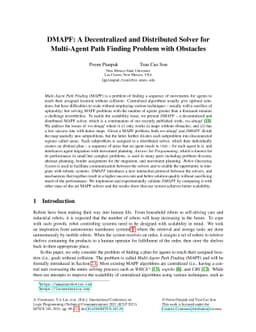 DMAPF: A Decentralized and Distributed Solver for Multi-Agent Path
  Finding Problem with Obstacles
