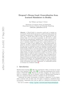 Dropout's Dream Land: Generalization from Learned Simulators to Reality