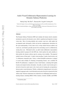 Audio-Visual Collaborative Representation Learning for Dynamic Saliency
  Prediction