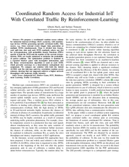 Coordinated Random Access for Industrial IoT With Correlated Traffic By
  Reinforcement-Learning