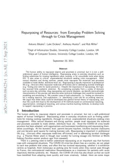 Repurposing of Resources: from Everyday Problem Solving through to
  Crisis Management