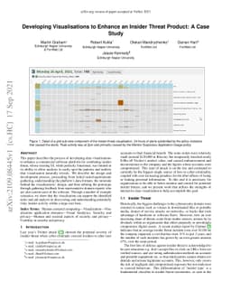 Developing Visualisations to Enhance an Insider Threat Product: A Case
  Study