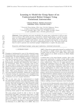 Learning to Model the Grasp Space of an Underactuated Robot Gripper
  Using Variational Autoencoder