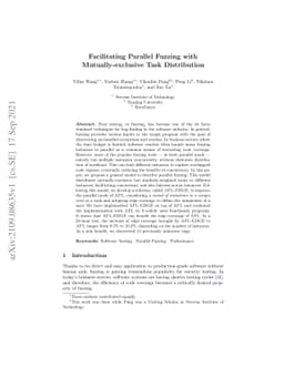 Facilitating Parallel Fuzzing with mutually-exclusive Task Distribution