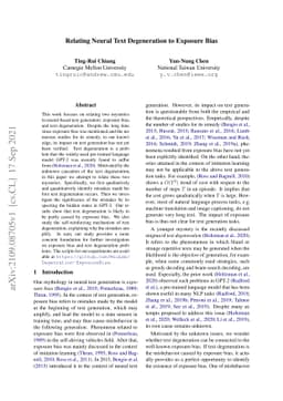 Relating Neural Text Degeneration to Exposure Bias