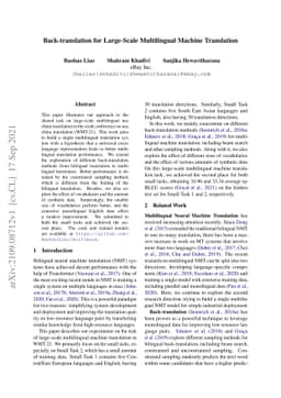 Back-translation for Large-Scale Multilingual Machine Translation