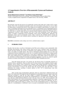A Comprehensive Overview of Recommender System and Sentiment Analysis