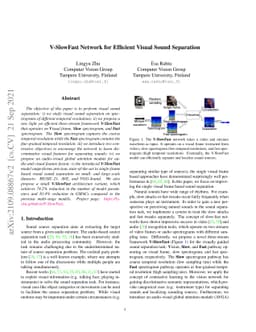 V-SlowFast Network for Efficient Visual Sound Separation