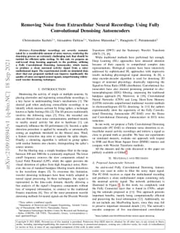 Removing Noise from Extracellular Neural Recordings Using Fully
  Convolutional Denoising Autoencoders