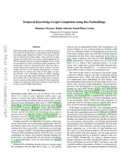 Temporal Knowledge Graph Completion using Box Embeddings