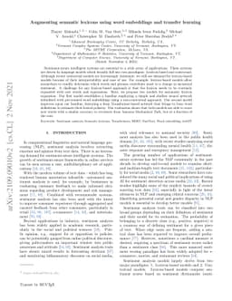 Augmenting semantic lexicons using word embeddings and transfer learning