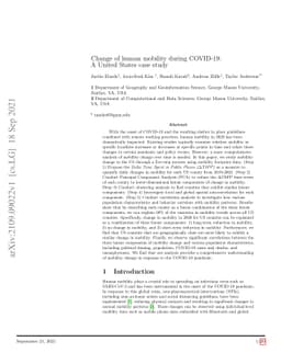 Change of human mobility during COVID-19: A United States case study