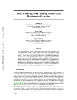 Greedy UnMixing for Q-Learning in Multi-Agent Reinforcement Learning