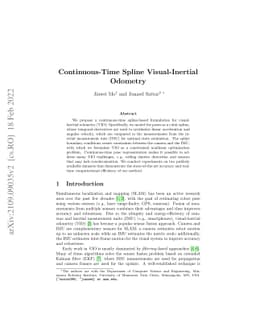 Continuous-Time Spline Visual-Inertial Odometry