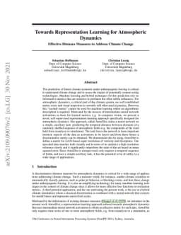 Towards Representation Learning for Atmospheric Dynamics