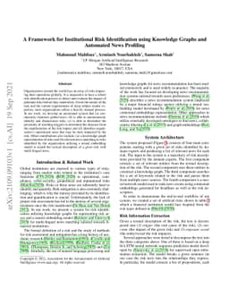 A Framework for Institutional Risk Identification using Knowledge Graphs
  and Automated News Profiling