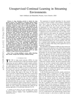 Unsupervised Continual Learning in Streaming Environments
