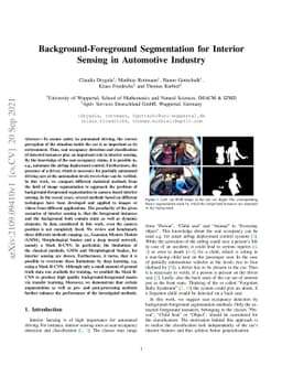 Background-Foreground Segmentation for Interior Sensing in Automotive
  Industry