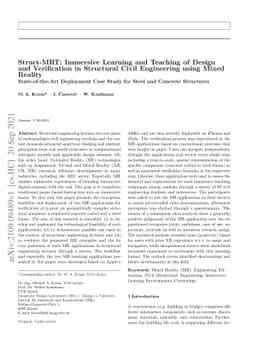 Struct-MRT: Immersive Learning and Teaching of Design and Verification
  in Structural Civil Engineering using Mixed Reality