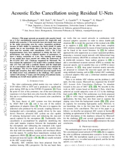 Acoustic Echo Cancellation using Residual U-Nets