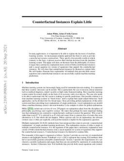 Counterfactual Instances Explain Little
