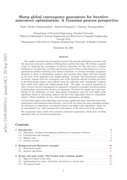 Sharp global convergence guarantees for iterative nonconvex
  optimization: A Gaussian process perspective