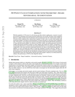 3D Point Cloud Completion with Geometric-Aware Adversarial Augmentation