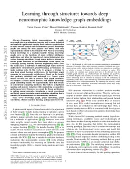 Learning through structure: towards deep neuromorphic knowledge graph
  embeddings