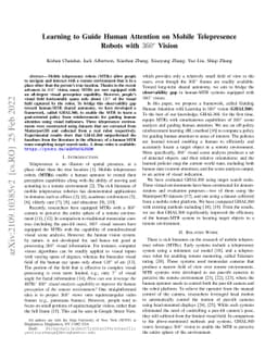 Learning to Guide Human Attention on Mobile Telepresence Robots with 360
  Vision