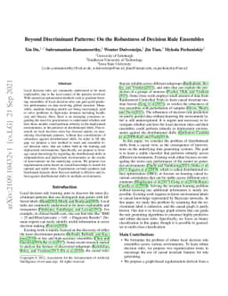 Beyond Discriminant Patterns: On the Robustness of Decision Rule
  Ensembles