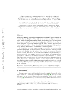 A Hierarchical Network-Oriented Analysis of User Participation in
  Misinformation Spread on WhatsApp