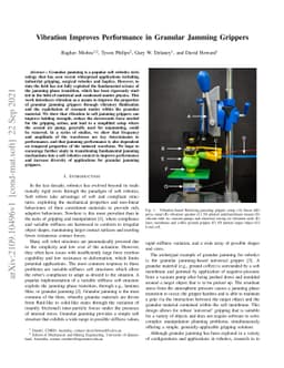 Vibration Improves Performance in Granular Jamming Grippers