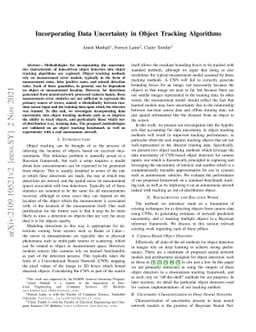 Incorporating Data Uncertainty in Object Tracking Algorithms