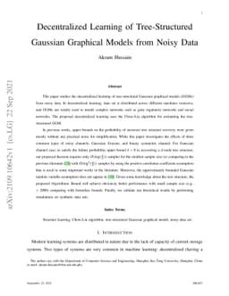 Decentralized Learning of Tree-Structured Gaussian Graphical Models from
  Noisy Data