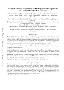 Automatic Plane Adjustment of Orthopedic Intra-operative Flat Panel
  Detector CT-Volumes