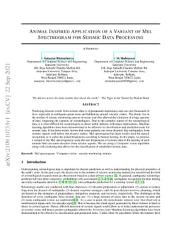 Animal inspired Application of a Variant of Mel Spectrogram for Seismic
  Data Processing