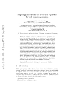 Stigmergy-based collision-avoidance algorithm for self-organising swarms