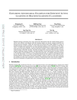 Exploring Adversarial Examples for Efficient Active Learning in Machine
  Learning Classifiers