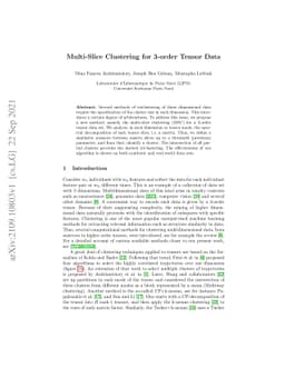 Multi-Slice Clustering for 3-order Tensor Data