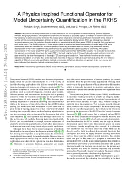 A Physics inspired Functional Operator for Model Uncertainty
  Quantification in the RKHS