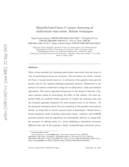Quantile-based fuzzy C-means clustering of multivariate time series:
  Robust techniques