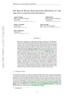 On Bonus-Based Exploration Methods in the Arcade Learning Environment
