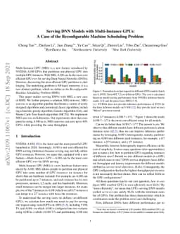 Serving DNN Models with Multi-Instance GPUs: A Case of the
  Reconfigurable Machine Scheduling Problem