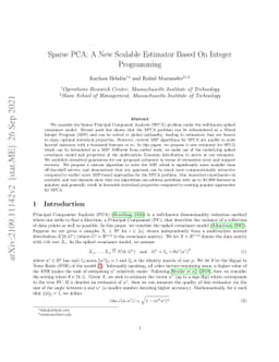 Sparse PCA: A New Scalable Estimator Based On Integer Programming