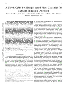 A Novel Open Set Energy-based Flow Classifier for Network Intrusion
  Detection