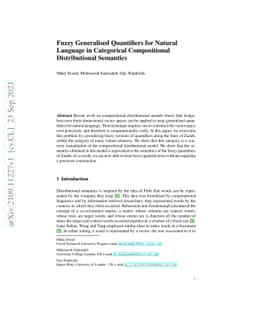 Fuzzy Generalised Quantifiers for Natural Language in Categorical
  Compositional Distributional Semantics