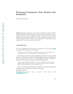 Pregroup Grammars, their Syntax and Semantics