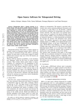 Open Source Software for Teleoperated Driving