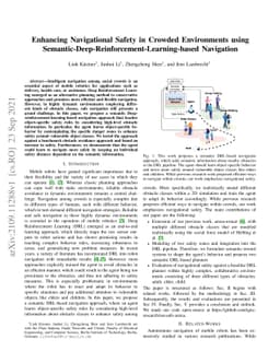 Enhancing Navigational Safety in Crowded Environments using
  Semantic-Deep-Reinforcement-Learning-based Navigation